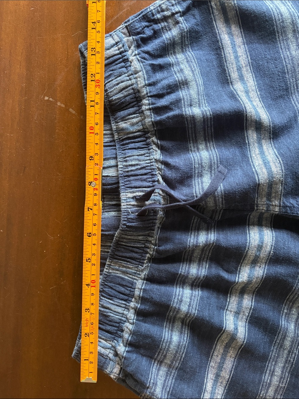 Patagonia Island Hemp Baggies Navy and Light Blue Striped Shorts S Gorpcore - Picture 6 of 7